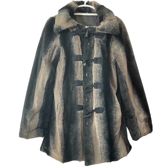 Vintage XS Dennis By Dennis Basso Gray Faux Fur Coat Gorgeous - Picture 1 of 9